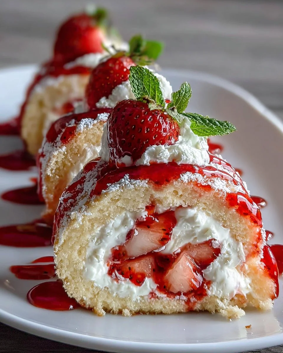 Strawberry Shortcake Sushi Roll