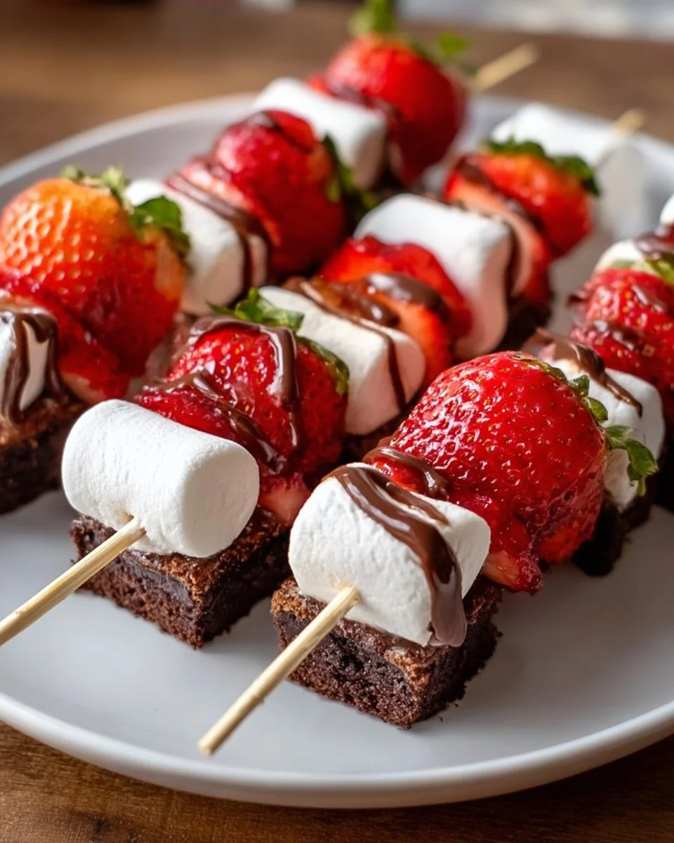 Sweet Strawberry Brownie Kabobs for Effortless Party Fun