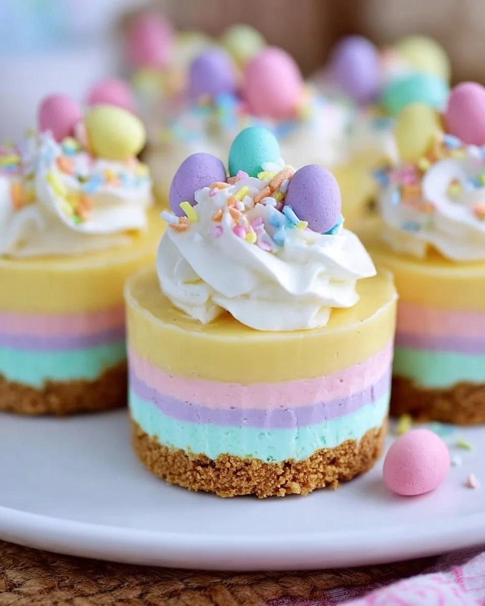 Easter No-Bake Mini Cheesecakes