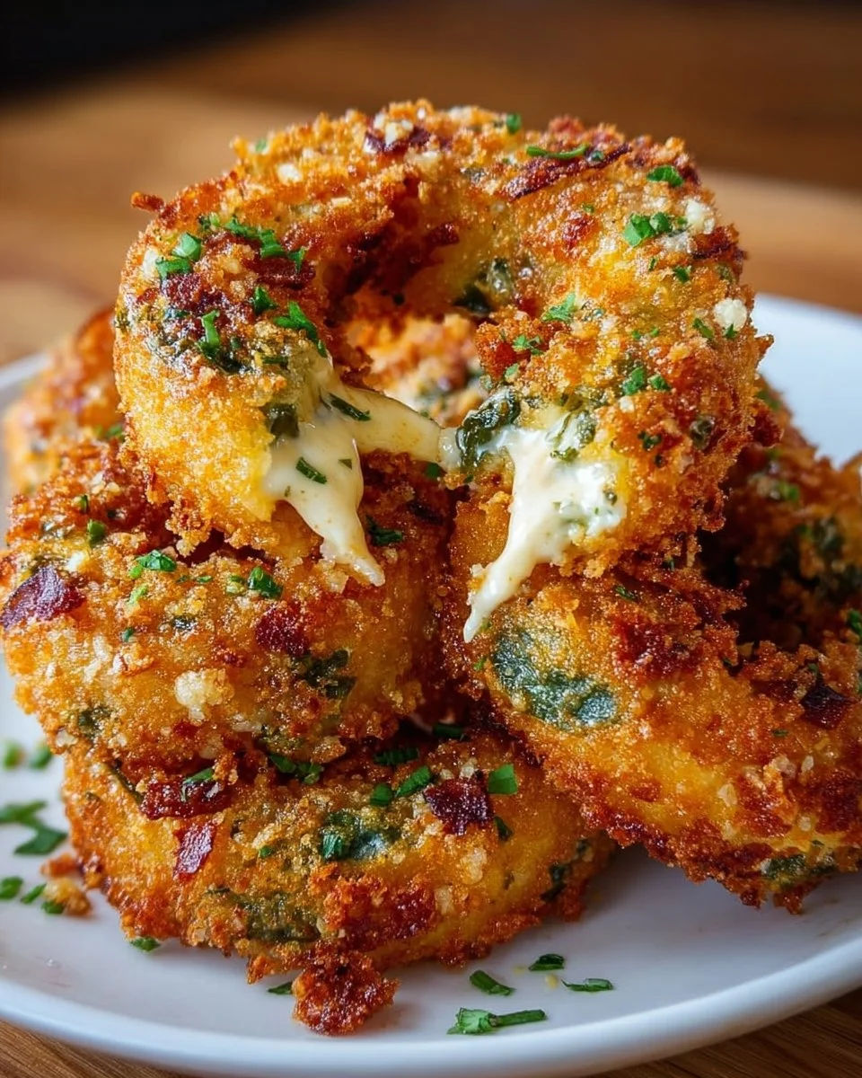 Jalapeño Popper Stuffed Onion Rings