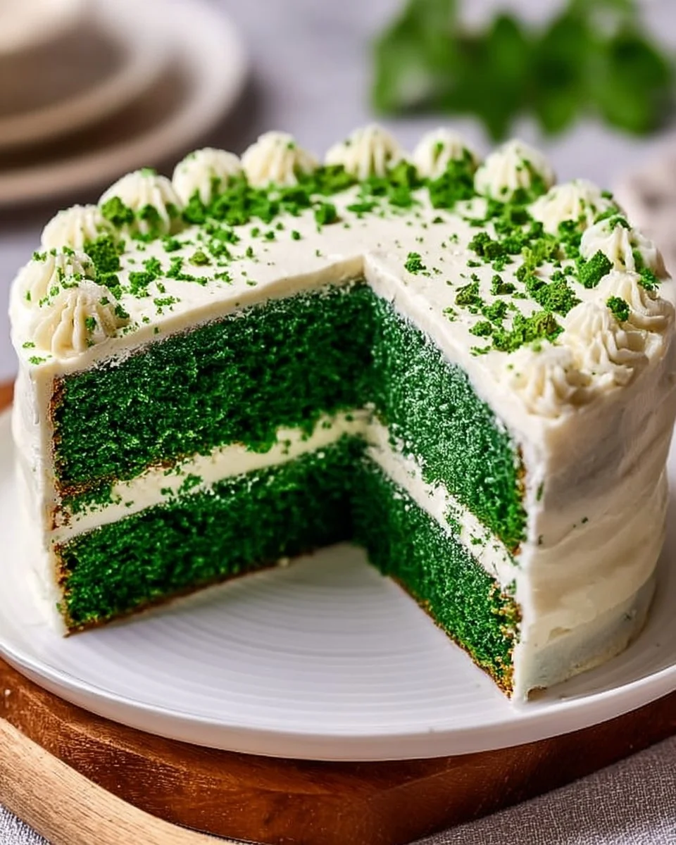 Moist and Easy Green Velvet Cake