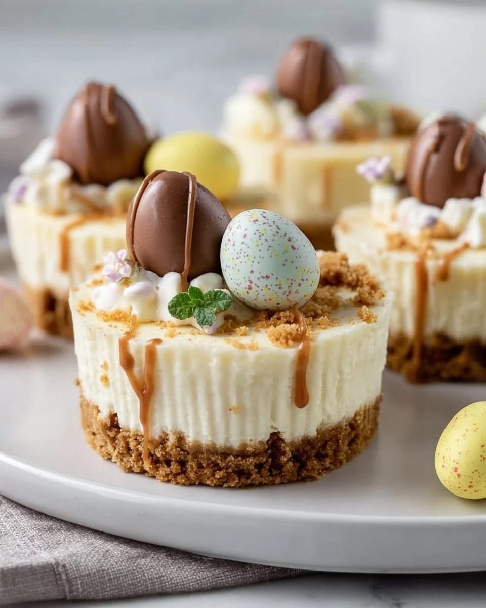 No Bake Mini Egg Cheesecake