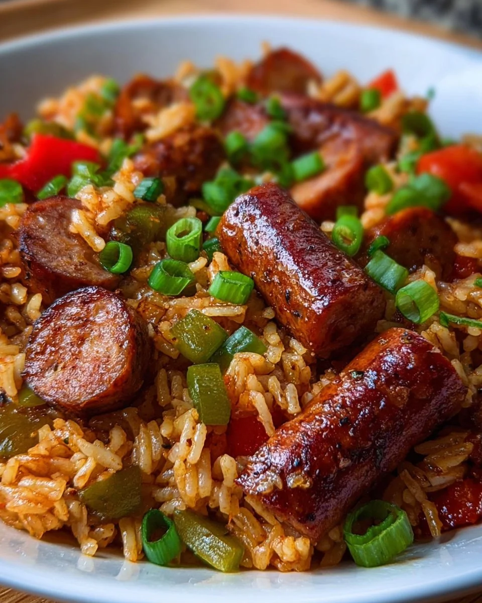 One Pot Sweet Smoky Cajun Honey Garlic Sausage And Rice