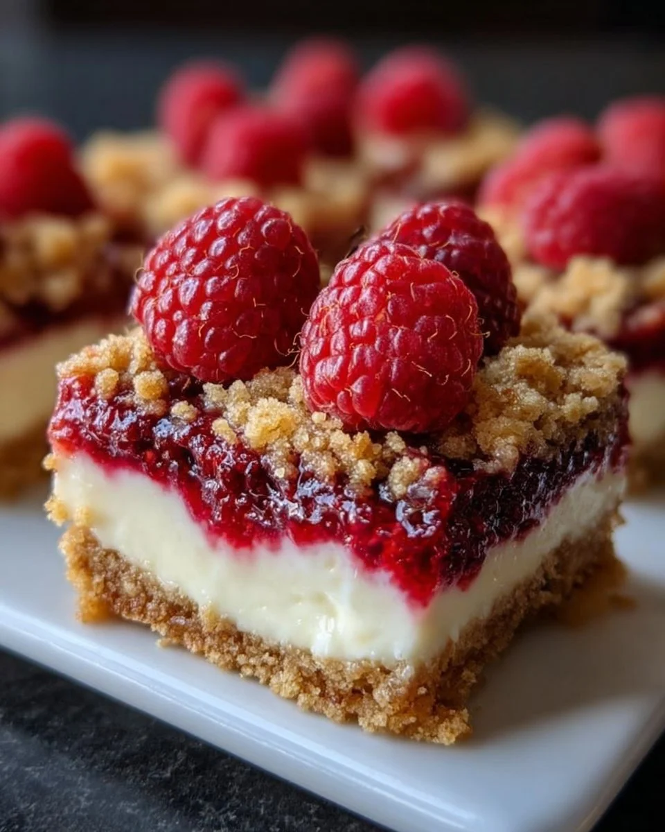 Raspberry Cheesecake Crumble Bars