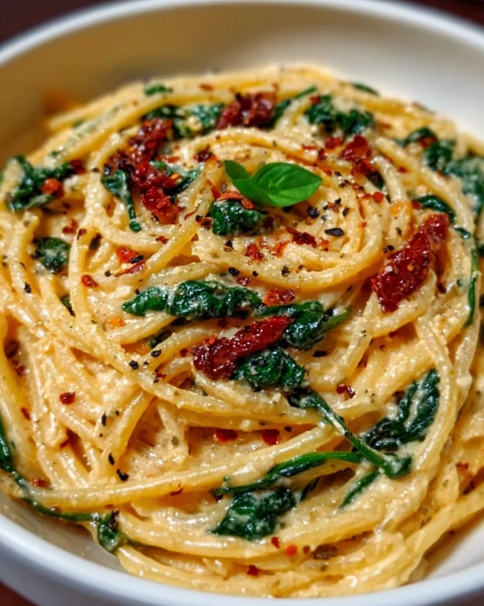 Spaghetti & Spinach with Sun-Dried Tomato Cream Sauce: An Incredible Ultimate Recipe