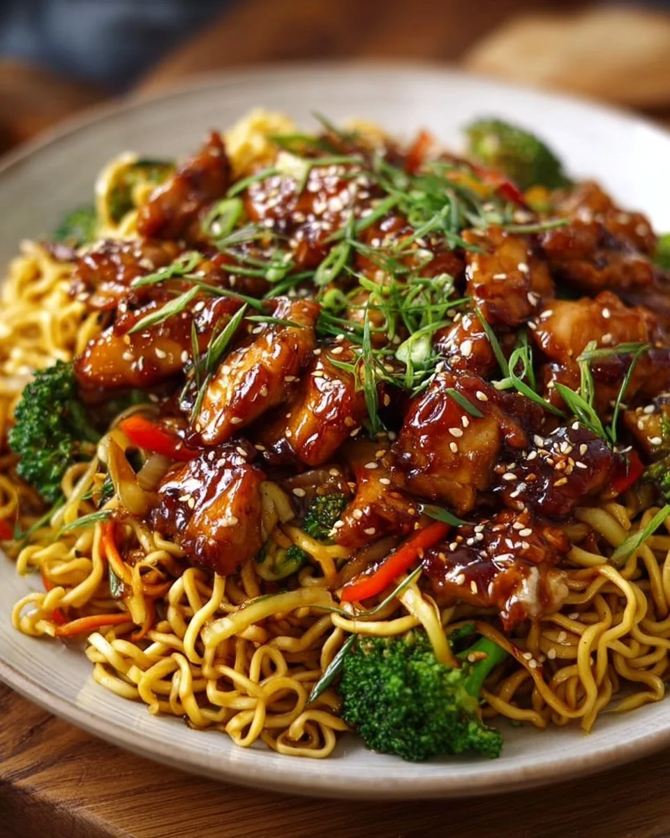 Sticky Garlic Chicken Noodles – Sweet, Savory & So Flavorful