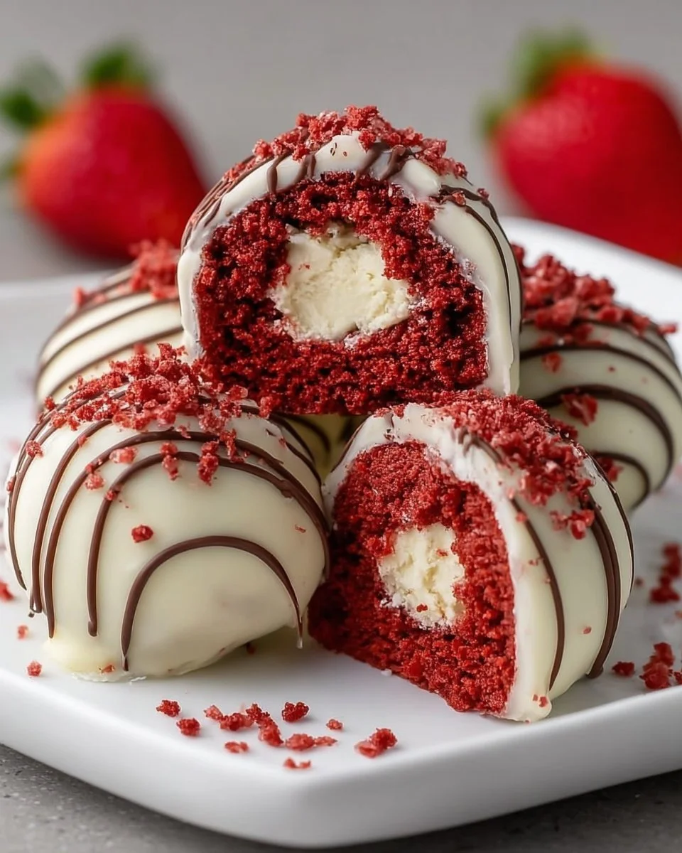 Strawberry Velvet Cheesecake Truffle Bites