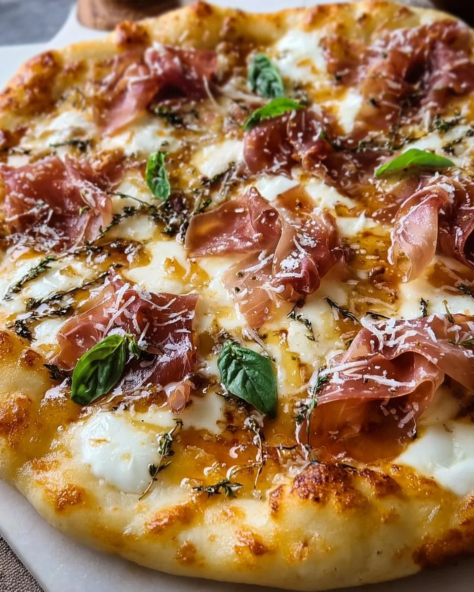 White Pizza with Prosciutto & Hot Honey
