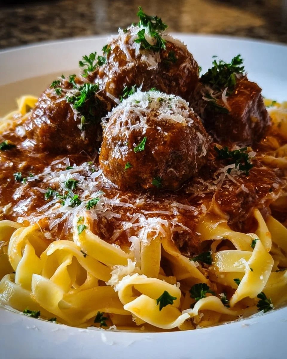 Amish Meatball Noodles