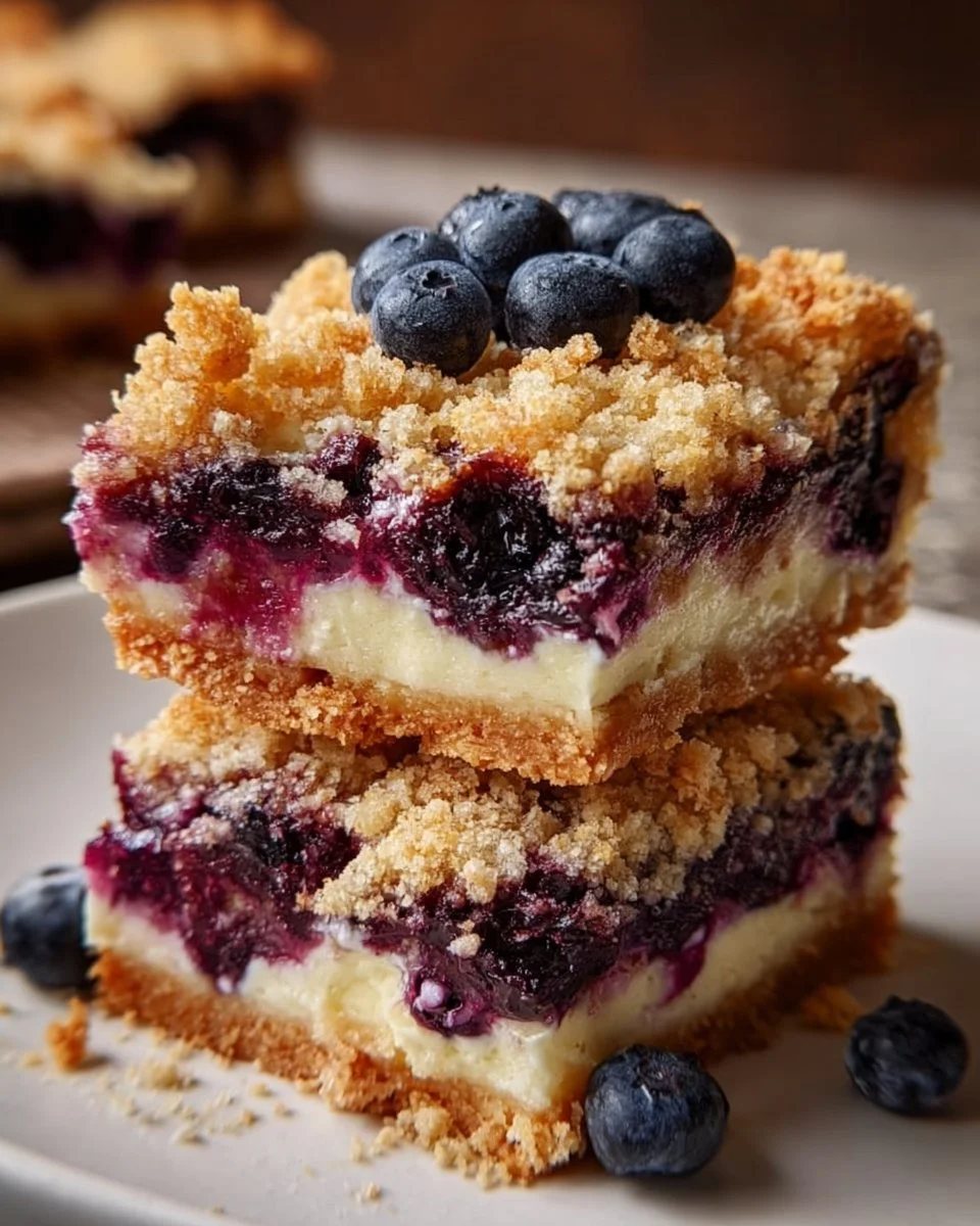 Blueberry Cheesecake Crumble Bars