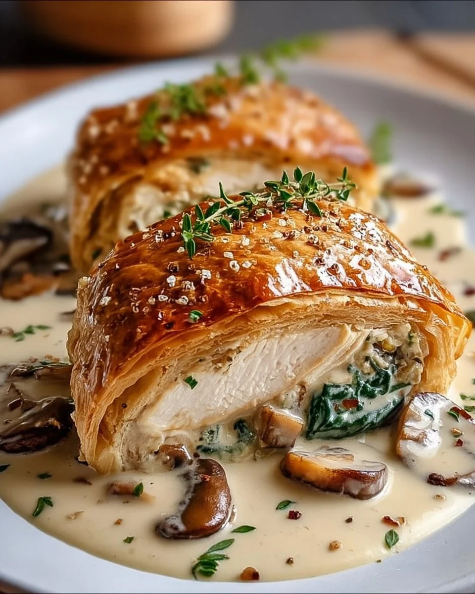 Chicken Wellington with Dijon Cream Sauce Delight