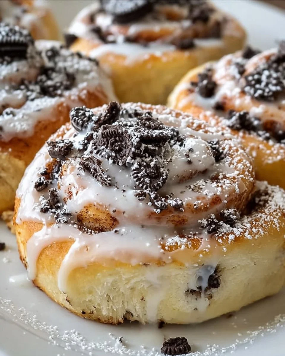 Cookies and Cream Cinnamon Rolls