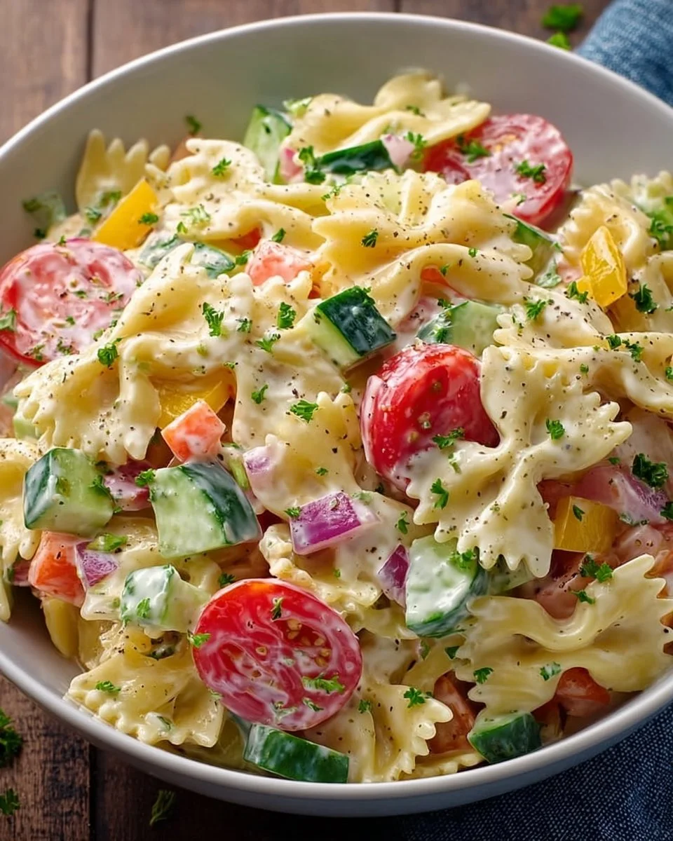 Creamy Bow Tie Pasta Salad