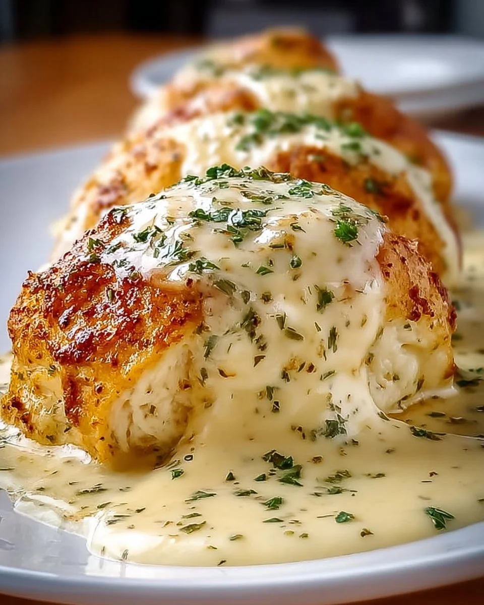 Creamy Chicken Pillows with Parmesan Sauce