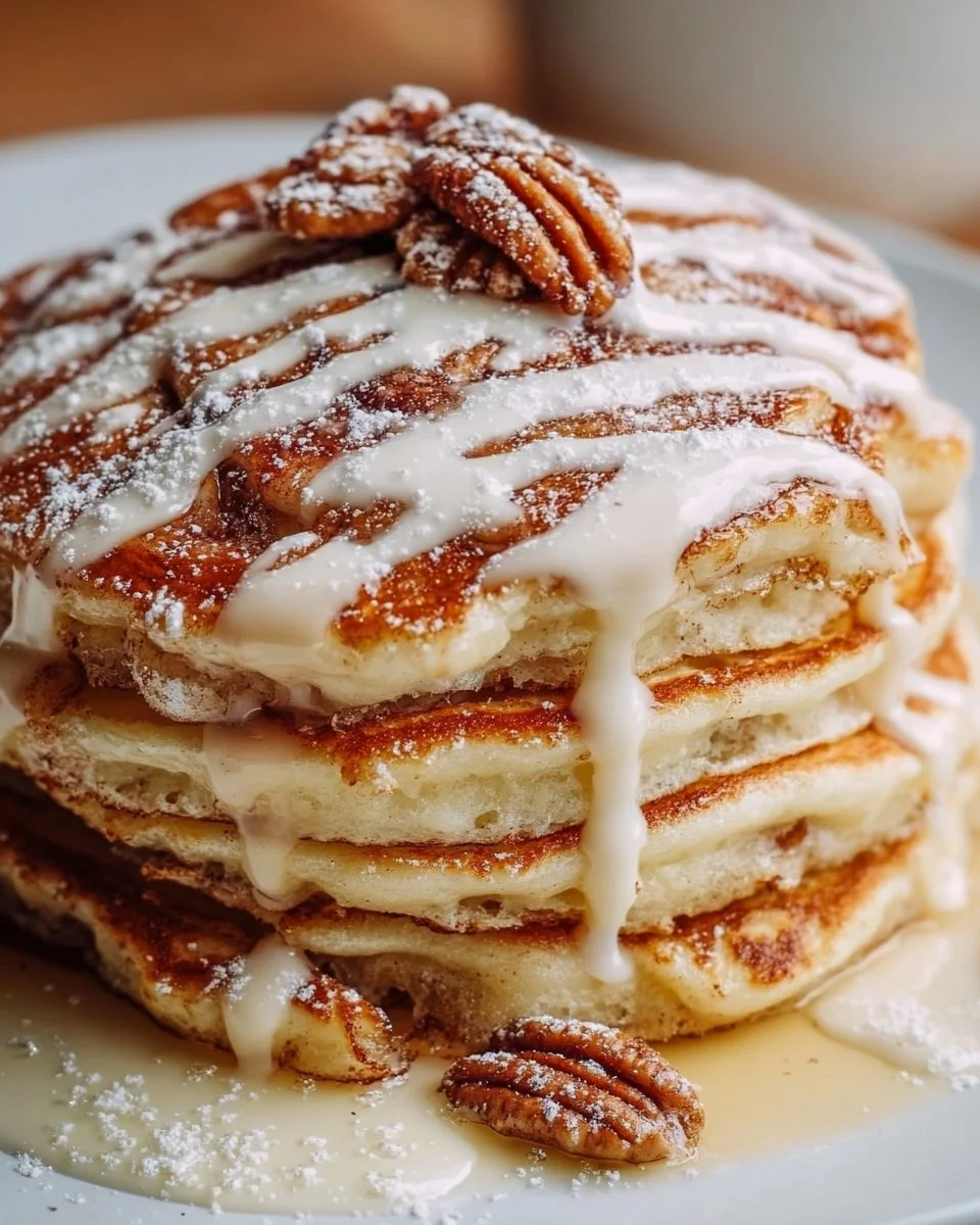 Fluffy Cinnamon Roll Pancakes