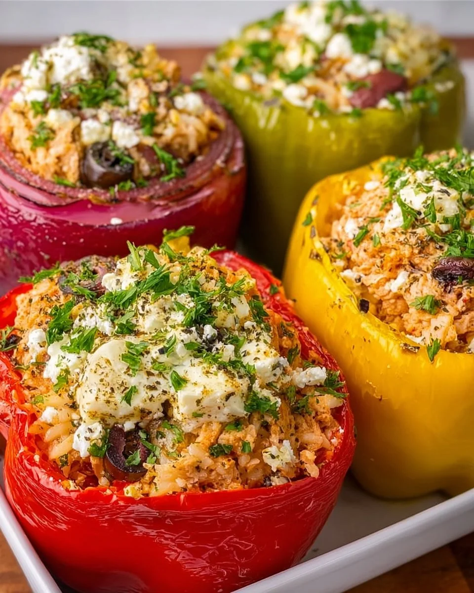 Greek Chicken Stuffed Peppers