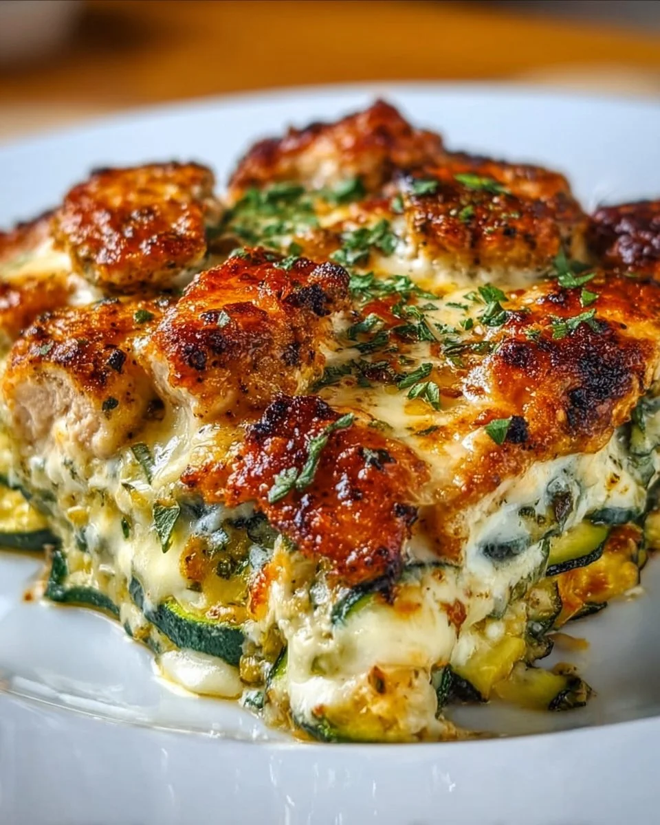 High Protein Chicken Zucchini Bake