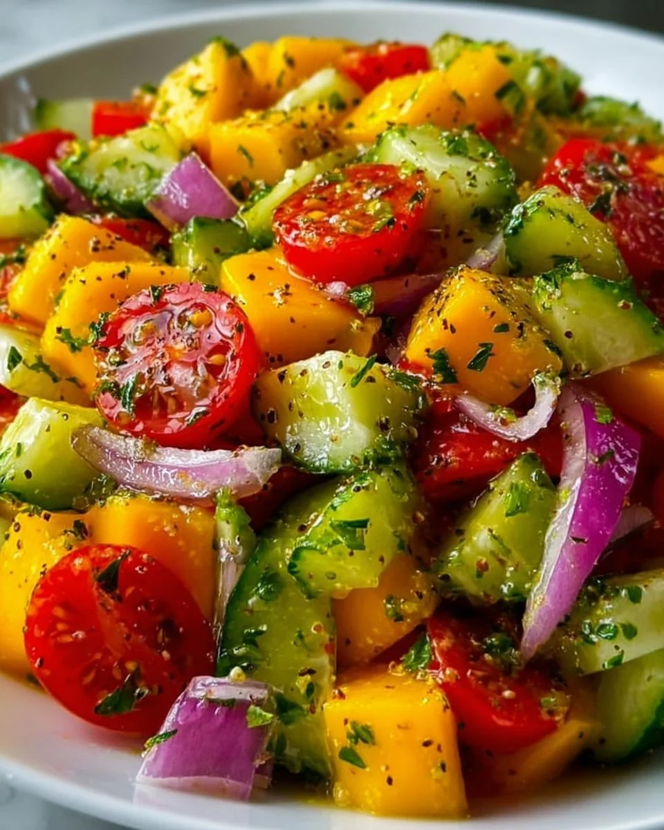 Juicy Fresh Mango Veggie Lime Salad