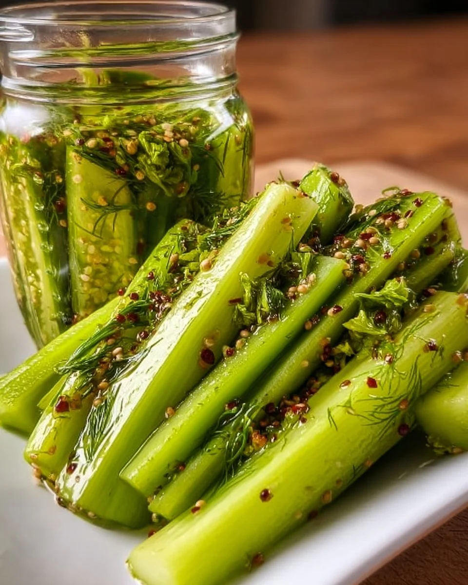 Low Carb Pickled Celery Snack