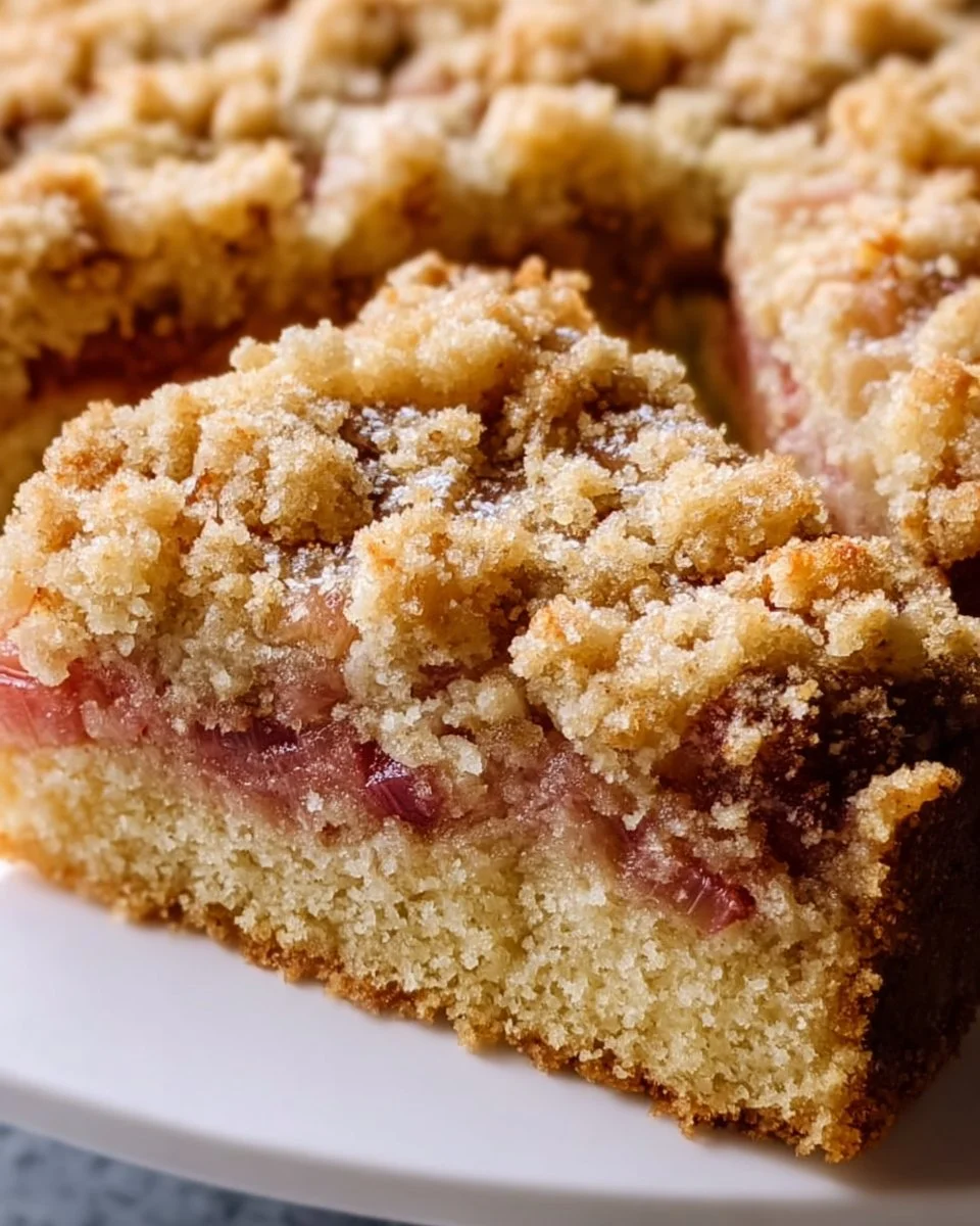 Rhubarb Streusel Coffee Cake