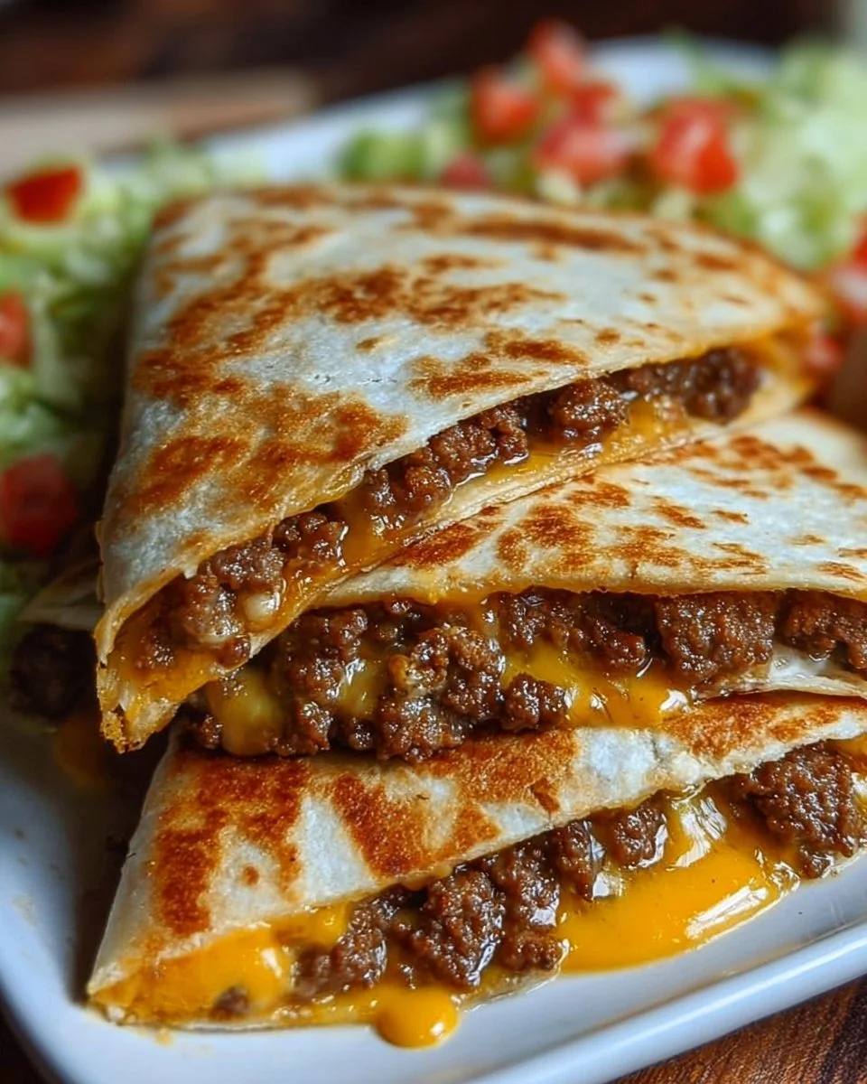 Delicious Smashburger Quesadillas with fresh ingredients and melted cheese