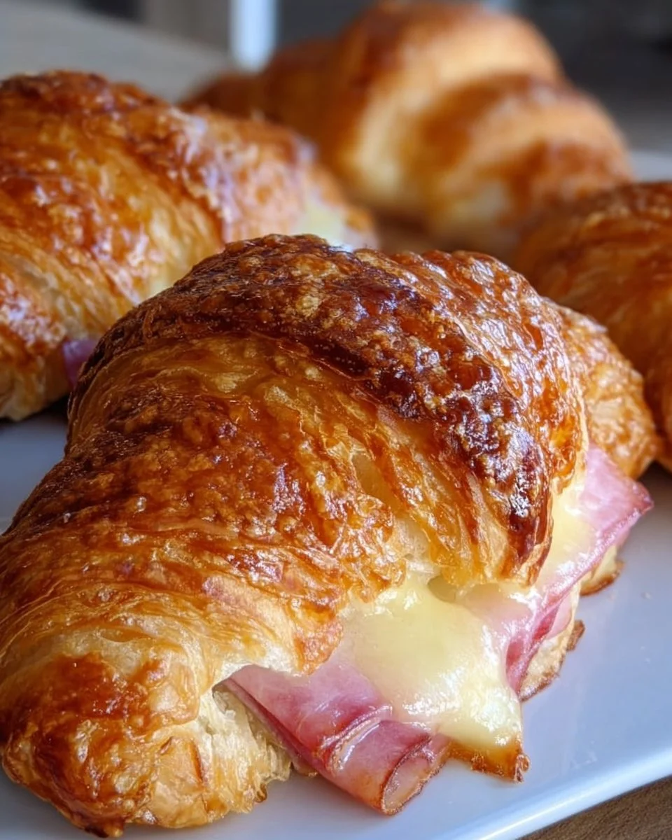 Sourdough Ham & Cheese Croissants