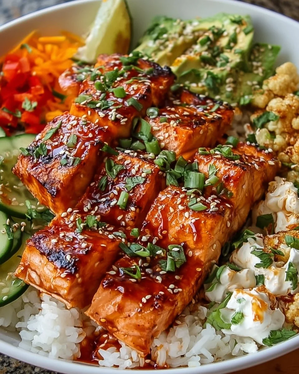 Sriracha Honey Salmon Bowls