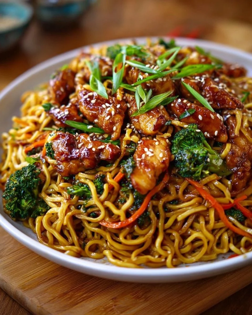Sticky Garlic Chicken Noodles – Sweet, Savory & So Flavorful