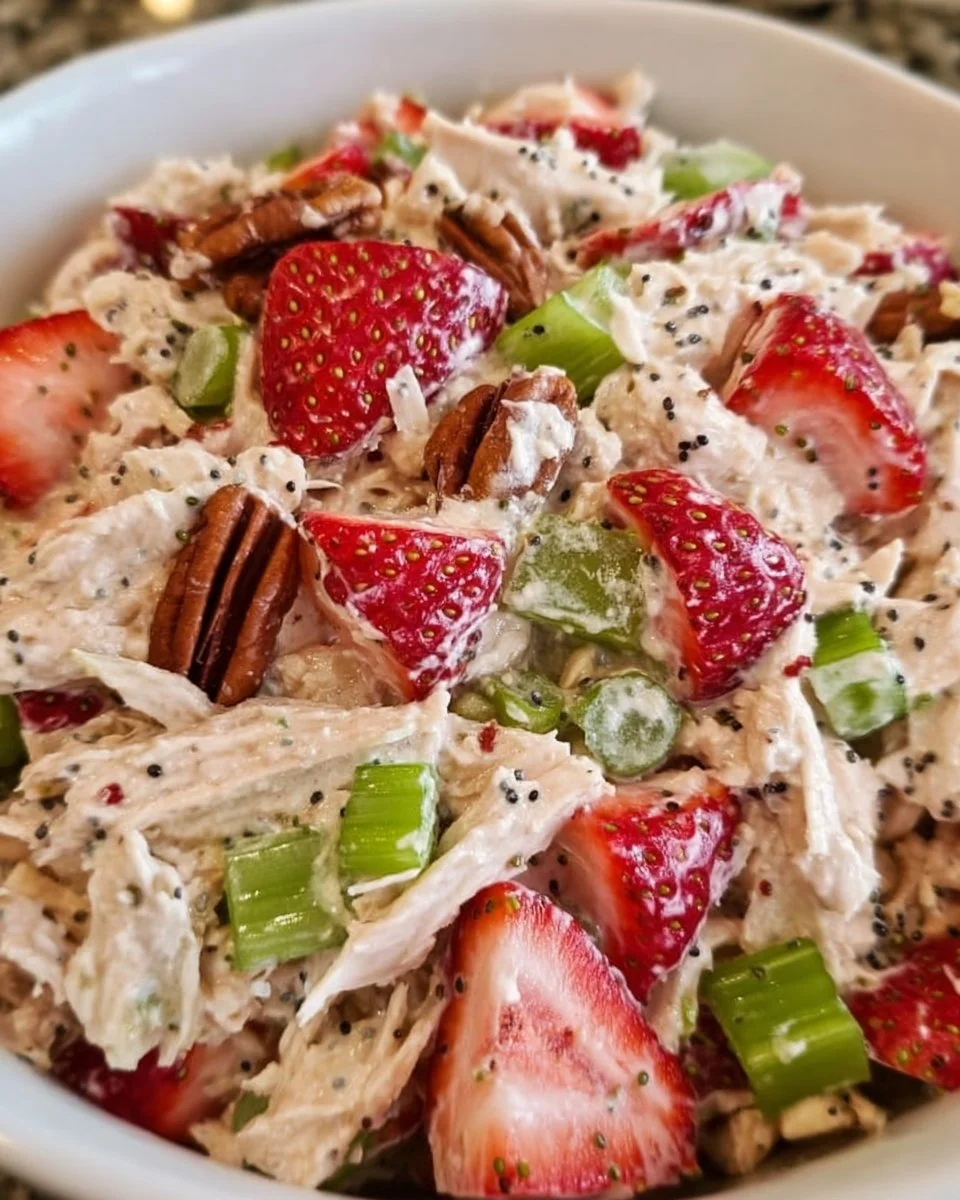 Strawberry Pecan Poppy Seed Chicken Salad