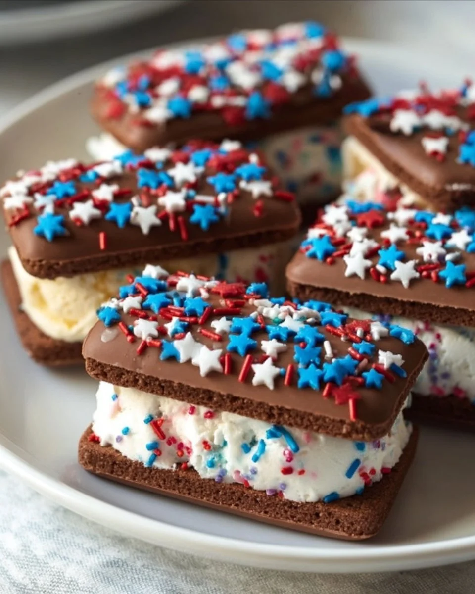 4th of July Mini Ice Cream Sandwiches
