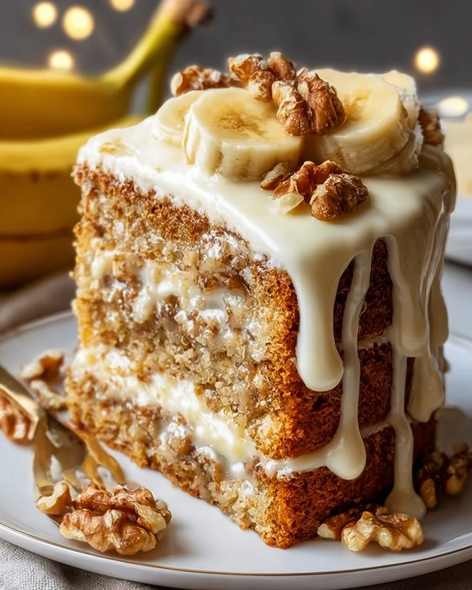 Banana Walnut Cream Cake