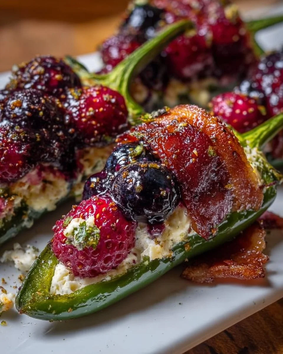 Berry & Brie Stuffed Jalapeño Candy Poppers