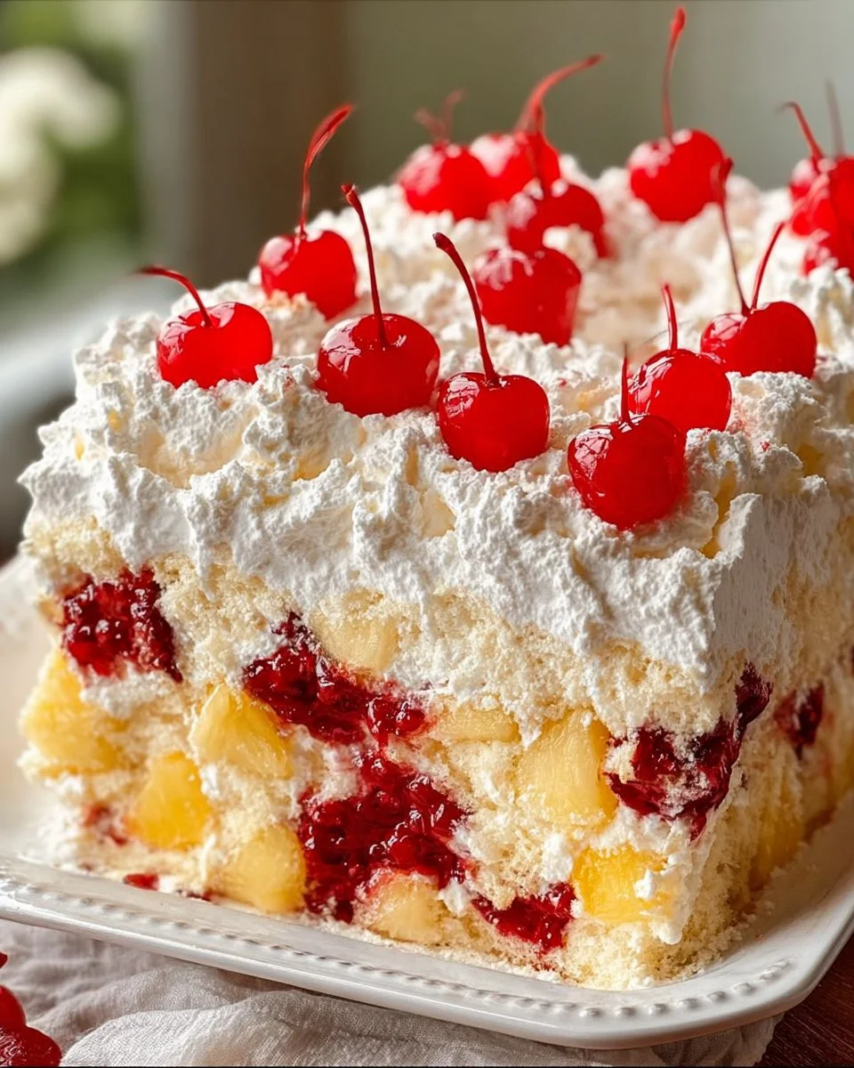 Cherry Pineapple Angel Cloud Cake