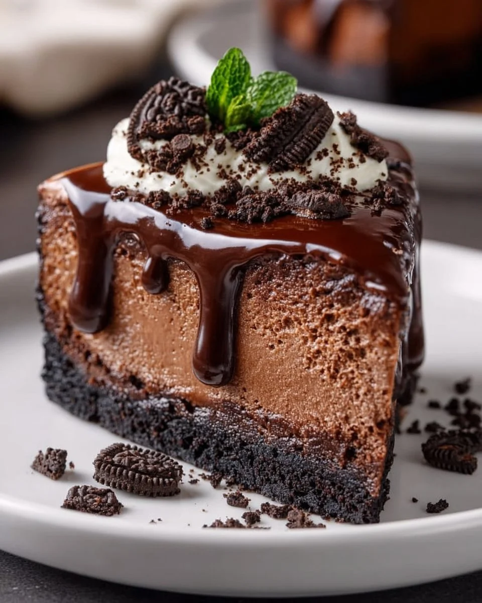 Classic Chocolate Cheesecake with Oreo Crust