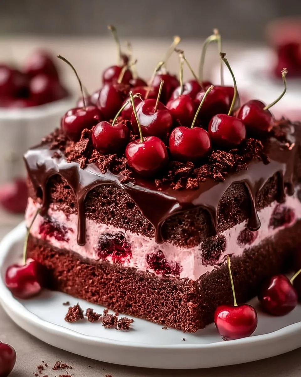 Indulgent Bubbly Bold Cherry Chocolate Cake for Celebration