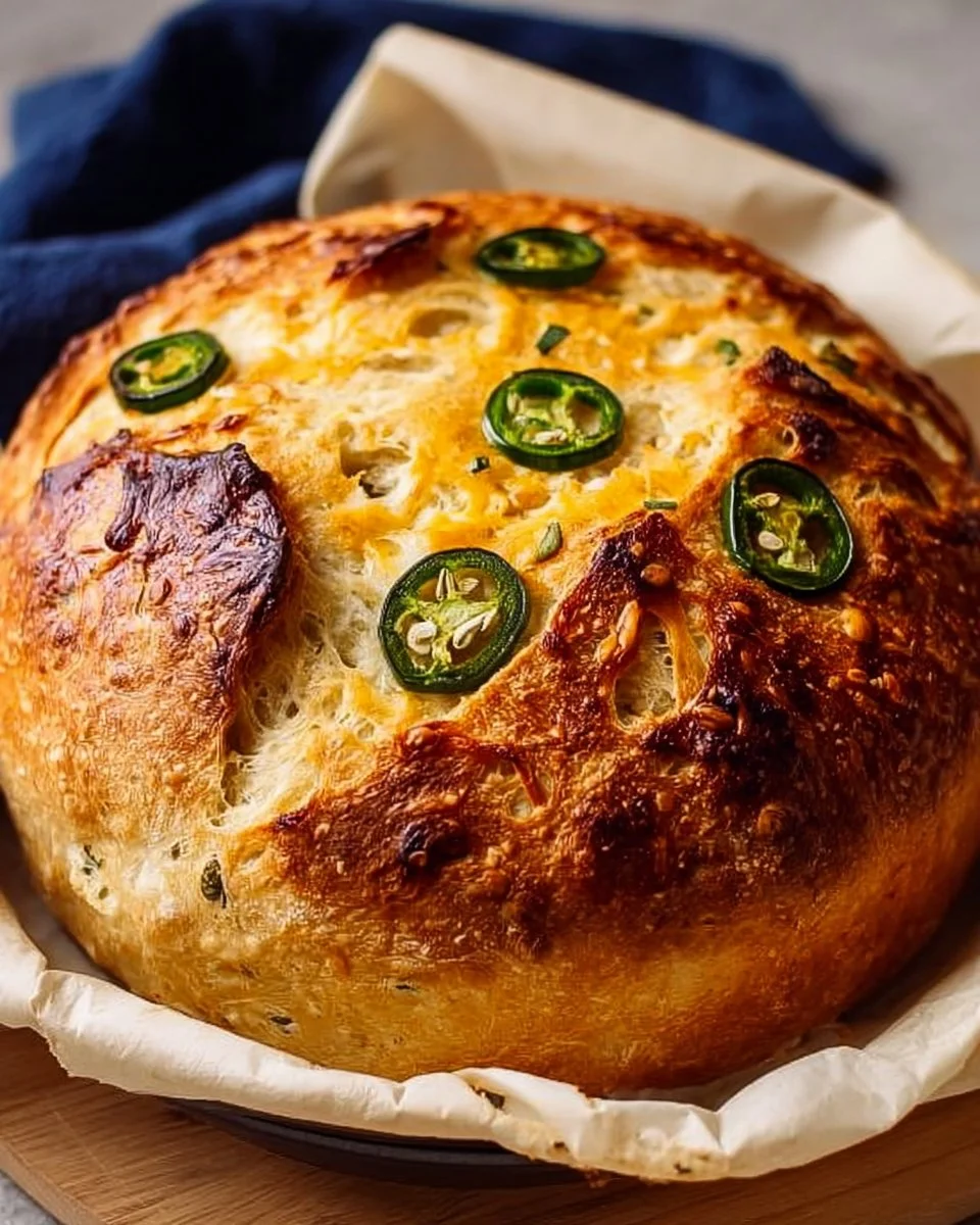 Irresistibly Fluffy Jalapeno Cheddar Dutch Oven Bread