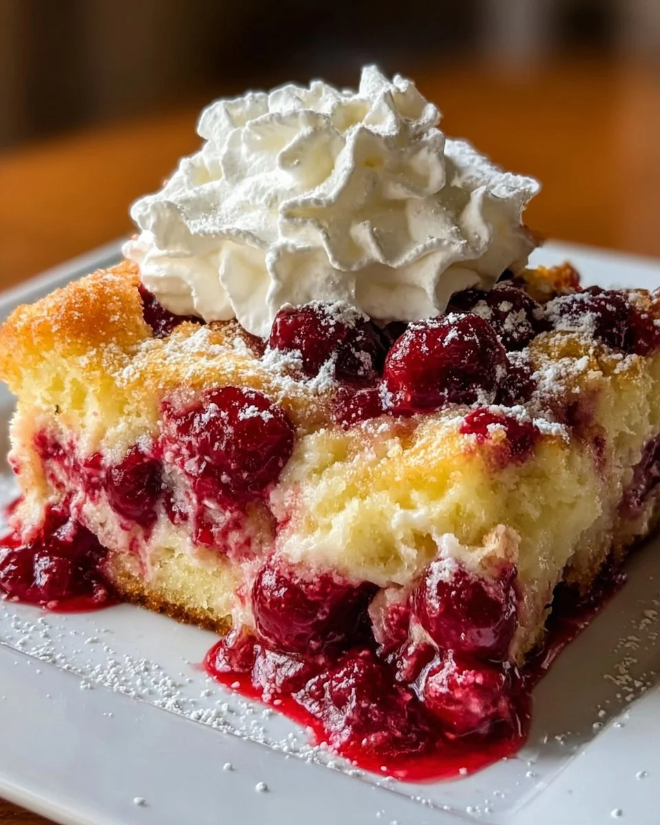 Lemon Cherry Cream Cheese Dump Cake