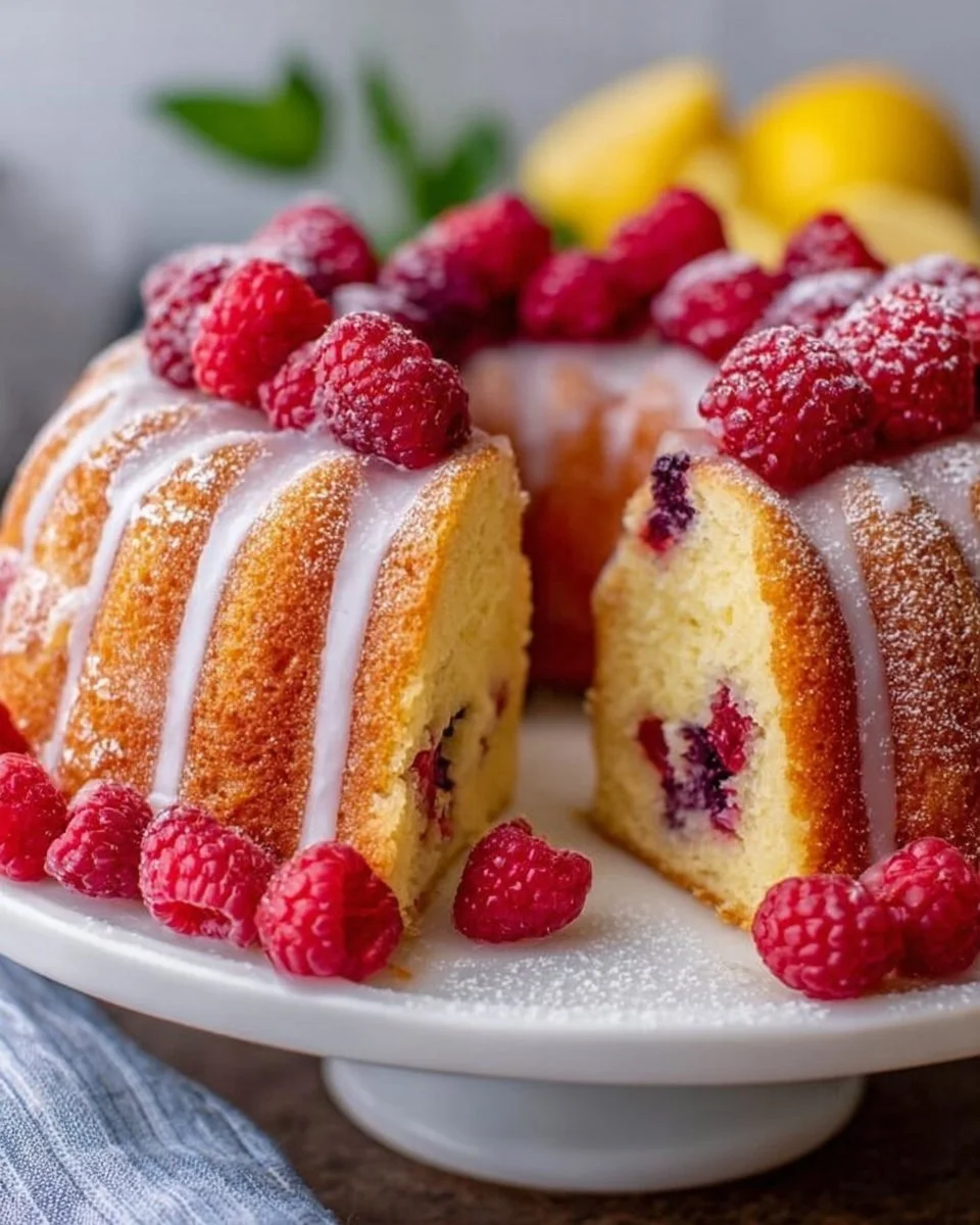 Lemon Raspberry Bundt Cake