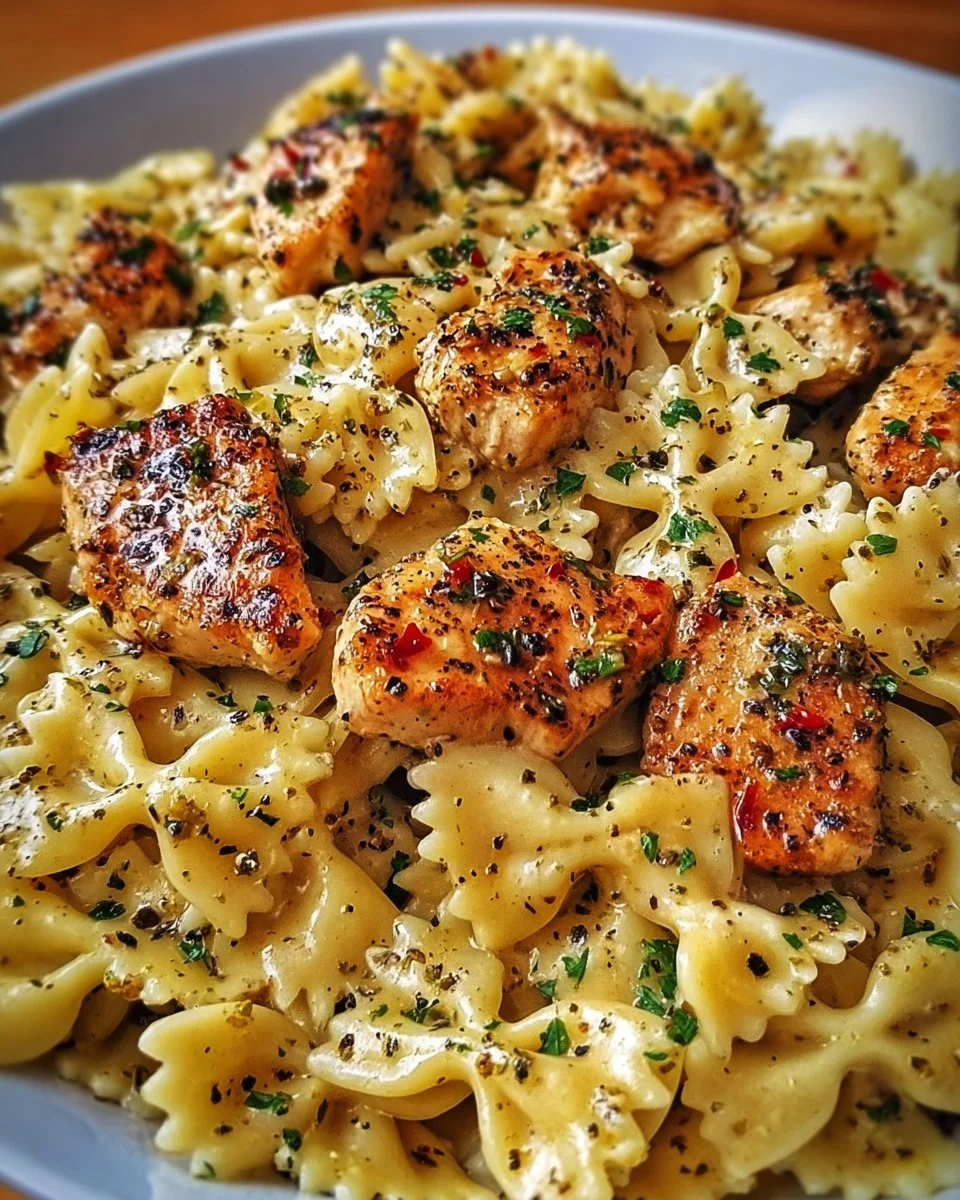 Mozzarella Garlic Butter Chicken Bowties
