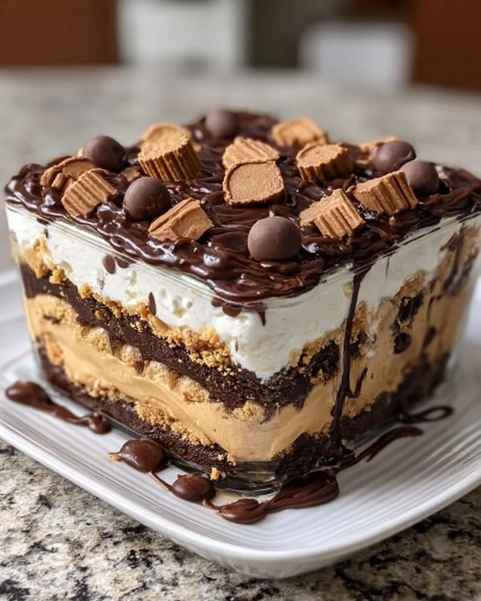 No-Bake Chocolate Peanut Butter Mousse Dessert