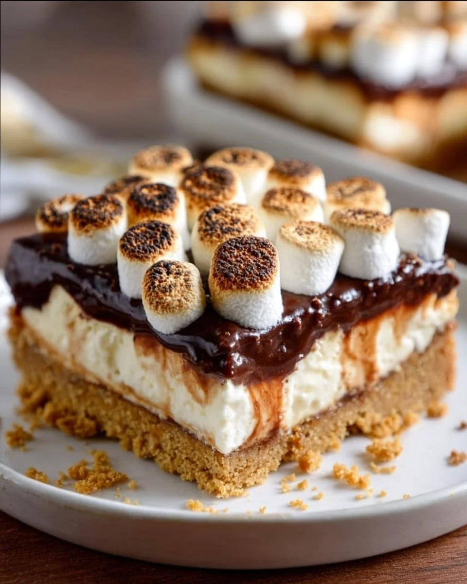 No Bake S’mores Cheesecake Bars