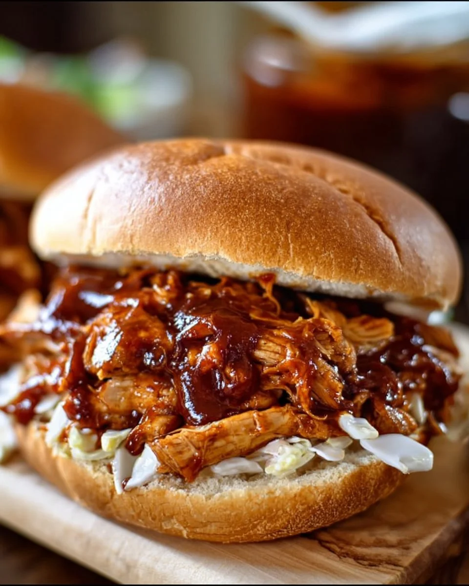Pulled Chicken Sandwiches with Root Beer BBQ Sauce