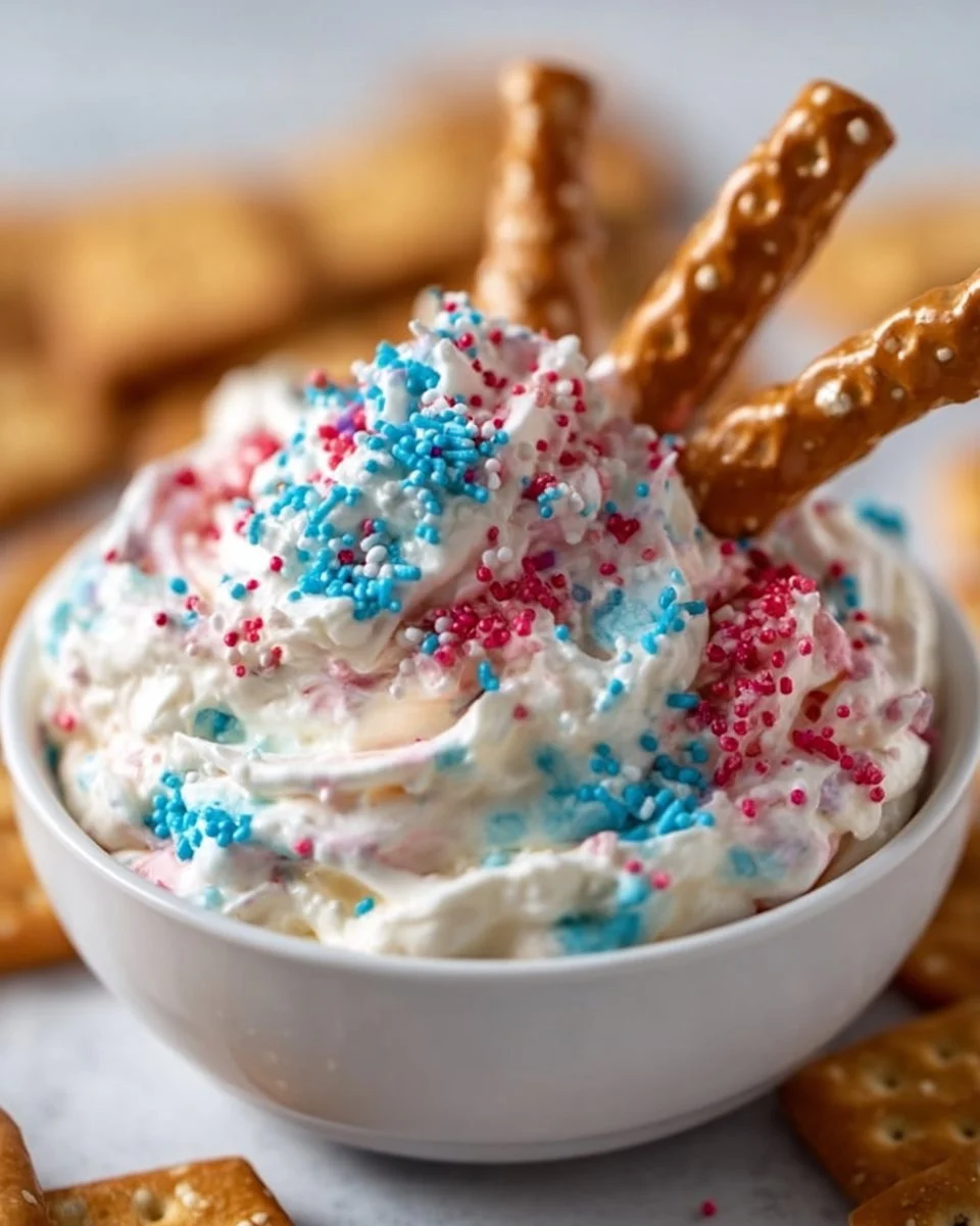 Red White and Blue Funfetti Dip