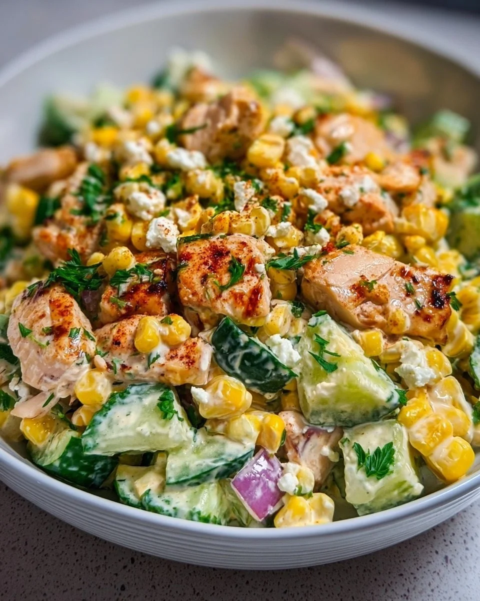 Street Corn Creamy Cucumber Chicken Salad: An Amazing Ultimate Recipe
