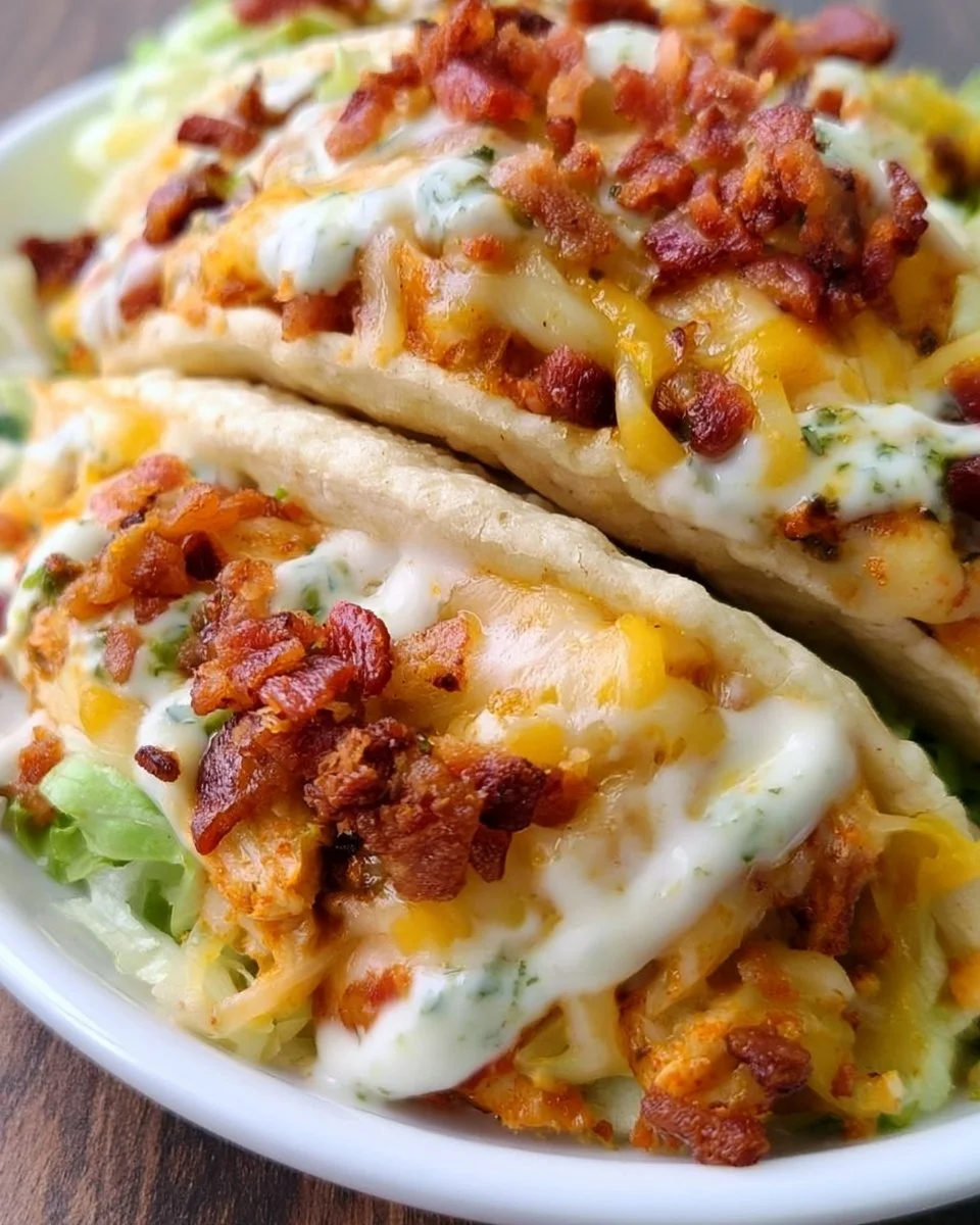 Baked Chicken Bacon Ranch Tacos