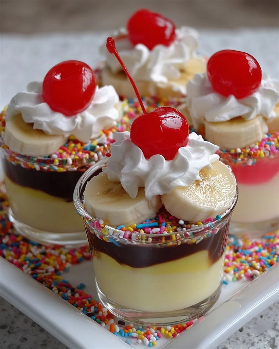 Banana Split Jello Shots