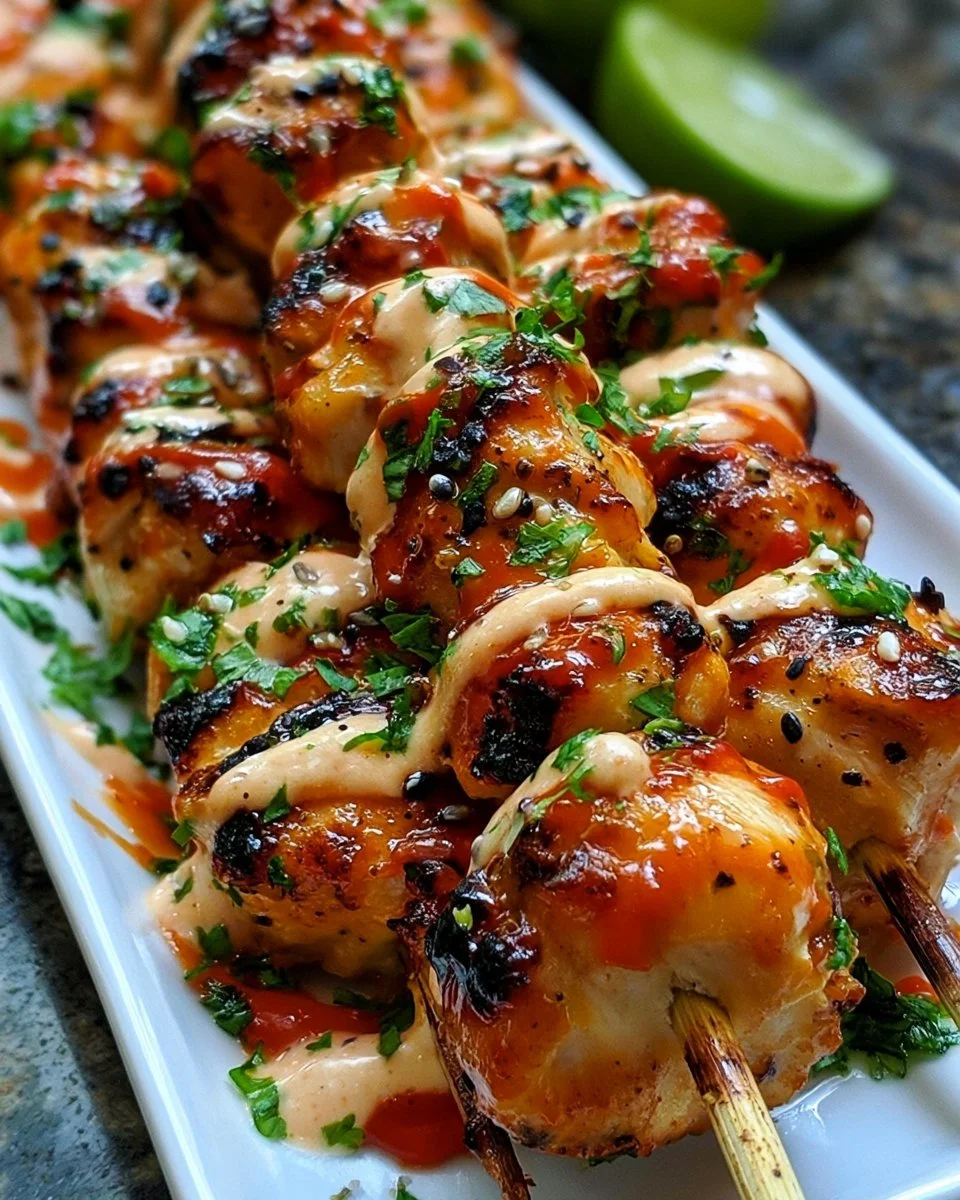 Bang Bang Chicken Skewers