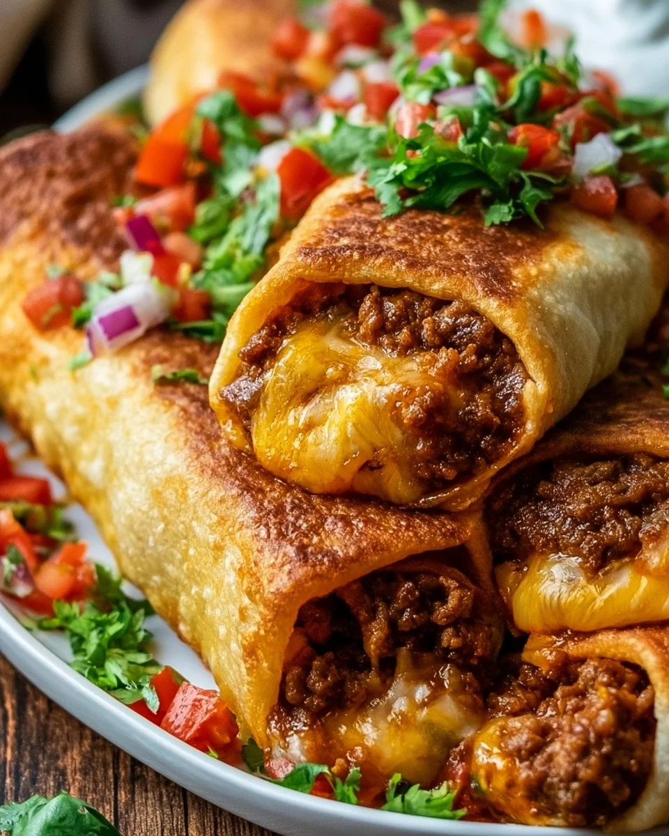 Beef and Cheese Chimichangas