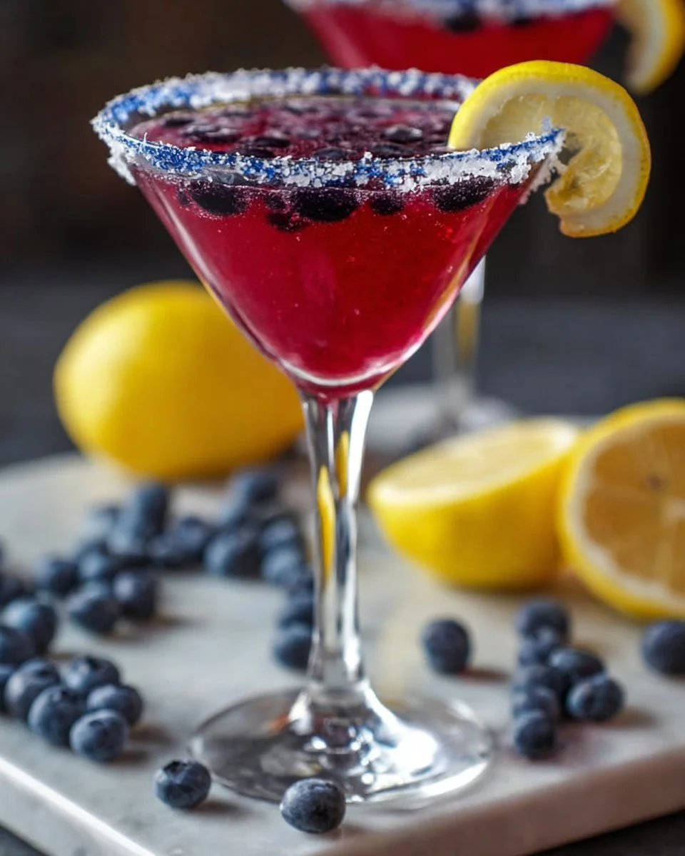 Blueberry Lemon Drop Martini