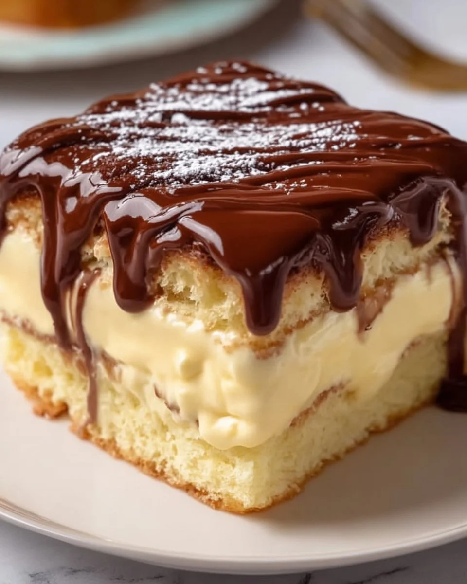 Boston Cream Pie Poke Cake